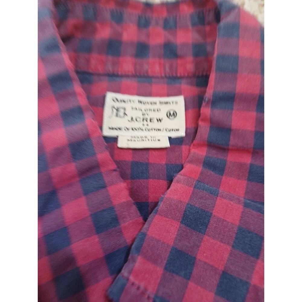 J Crew SDress Shirt Button Up Plaid Long Sleeve Mens Sz M